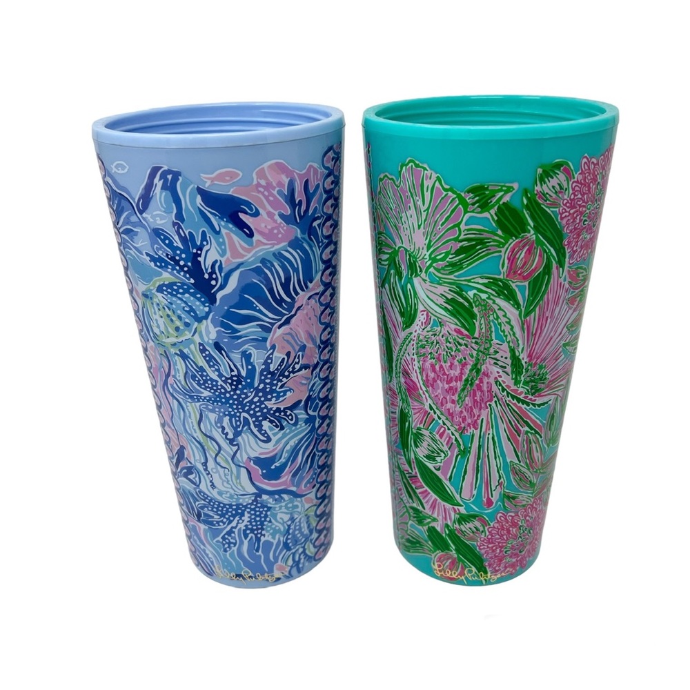Lilly Pulitzer Pattern Tumblers 24oz Set of Two Double Wall Insulation
